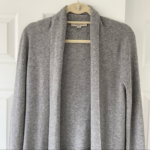 AllSaints grey waterfall cardigan - Picture 2 of 7